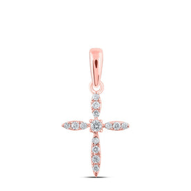 Radiant Rose Gold Diamond Cross Pendant: A Symbol of Elegance and Faith - Splendid Jewellery
