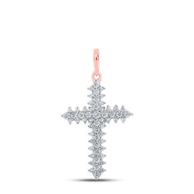Load image into Gallery viewer, Radiant Rose Gold Diamond Cross Pendant - A Symbol of Elegance and Faith - Splendid Jewellery