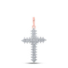 Radiant Rose Gold Diamond Cross Pendant - A Symbol of Elegance and Faith - Splendid Jewellery