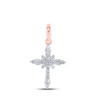 Radiant Rose Gold Diamond Cross Pendant: A Symbol of Elegance and Faith - Splendid Jewellery