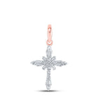 Radiant Rose Gold Diamond Cross Pendant: A Symbol of Elegance and Faith - Splendid Jewellery