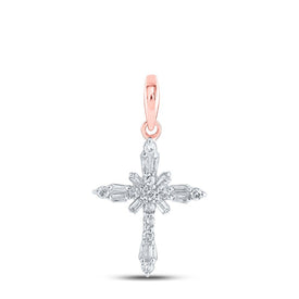 Radiant Rose Gold Diamond Cross Pendant: A Symbol of Elegance and Faith - Splendid Jewellery