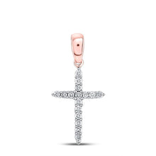 Load image into Gallery viewer, Radiant Rose Gold Diamond Cross Pendant - A Symbol of Elegance and Faith - Splendid Jewellery