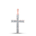 Radiant Rose Gold Diamond Cross Pendant - A Symbol of Elegance and Spirituality - Splendid Jewellery