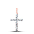 Radiant Rose Gold Diamond Cross Pendant - A Symbol of Elegance and Spirituality - Splendid Jewellery