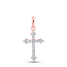 Radiant Rose Gold Diamond Cross Pendant - A Symbol of Elegance and Spirituality - Splendid Jewellery