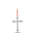 Radiant Rose Gold Diamond Cross Pendant - A Symbol of Elegance and Spirituality - Splendid Jewellery