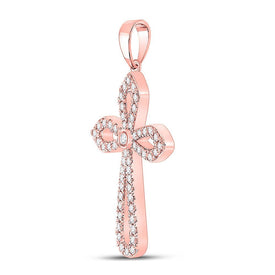Radiant Rose Gold Diamond Cross Pendant - A Symbol of Faith and Elegance - Splendid Jewellery