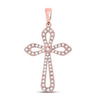 Radiant Rose Gold Diamond Cross Pendant - A Symbol of Faith and Elegance - Splendid Jewellery