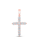 Radiant Rose Gold Diamond Cross Pendant - A Symbol of Love and Devotion - Splendid Jewellery