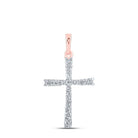 Radiant Rose Gold Diamond Cross Pendant - A Symbol of Timeless Elegance and Faith - Splendid Jewellery