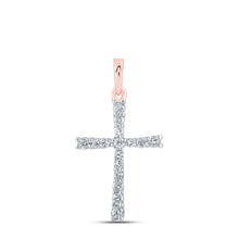 Load image into Gallery viewer, Radiant Rose Gold Diamond Cross Pendant - A Symbol of Timeless Elegance and Faith - Splendid Jewellery