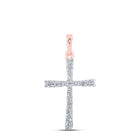 Radiant Rose Gold Diamond Cross Pendant - A Symbol of Timeless Elegance and Faith - Splendid Jewellery