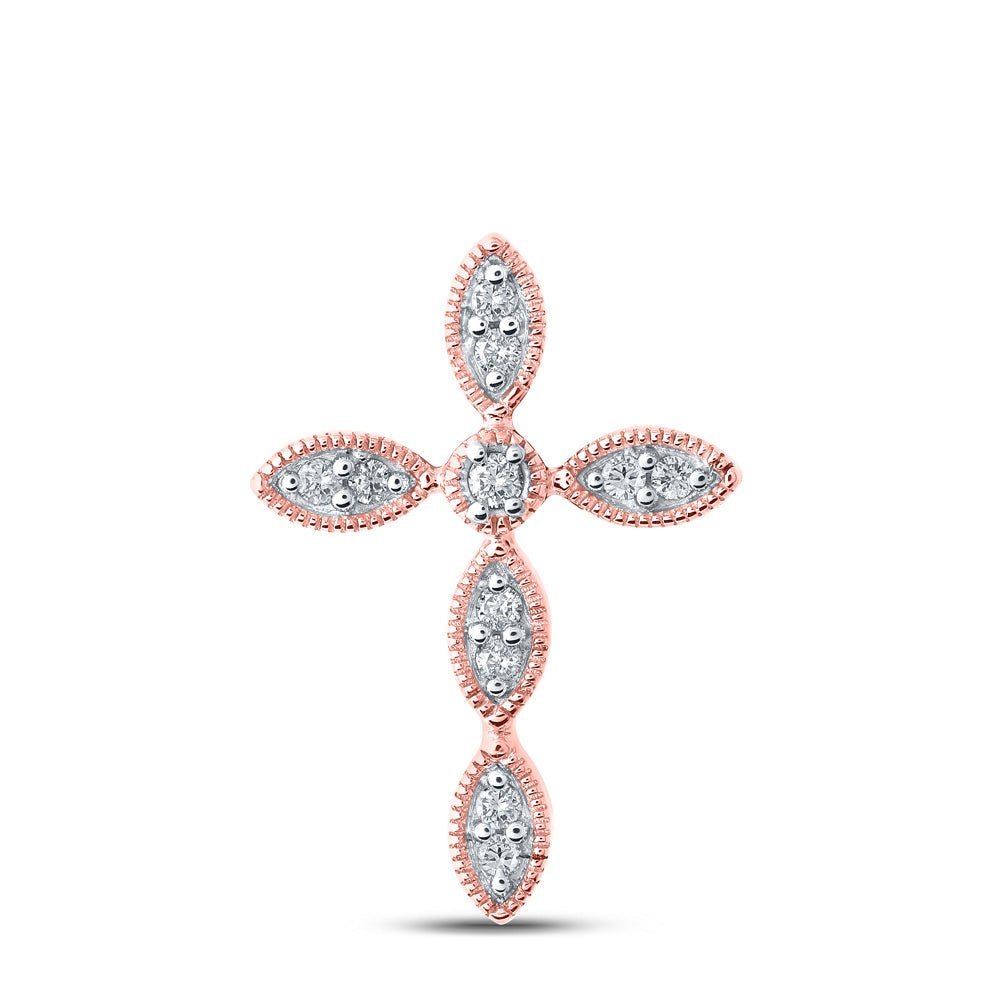 Radiant Rose Gold Diamond Cross Pendant - A Testament of Elegance and Spirituality - Splendid Jewellery
