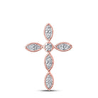 Radiant Rose Gold Diamond Cross Pendant - A Testament of Elegance and Spirituality - Splendid Jewellery