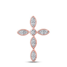 Load image into Gallery viewer, Radiant Rose Gold Diamond Cross Pendant - A Testament of Elegance and Spirituality - Splendid Jewellery
