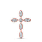 Radiant Rose Gold Diamond Cross Pendant - A Testament of Elegance and Spirituality - Splendid Jewellery