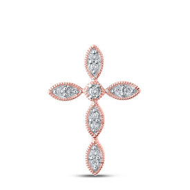 Radiant Rose Gold Diamond Cross Pendant - A Testament of Elegance and Spirituality - Splendid Jewellery