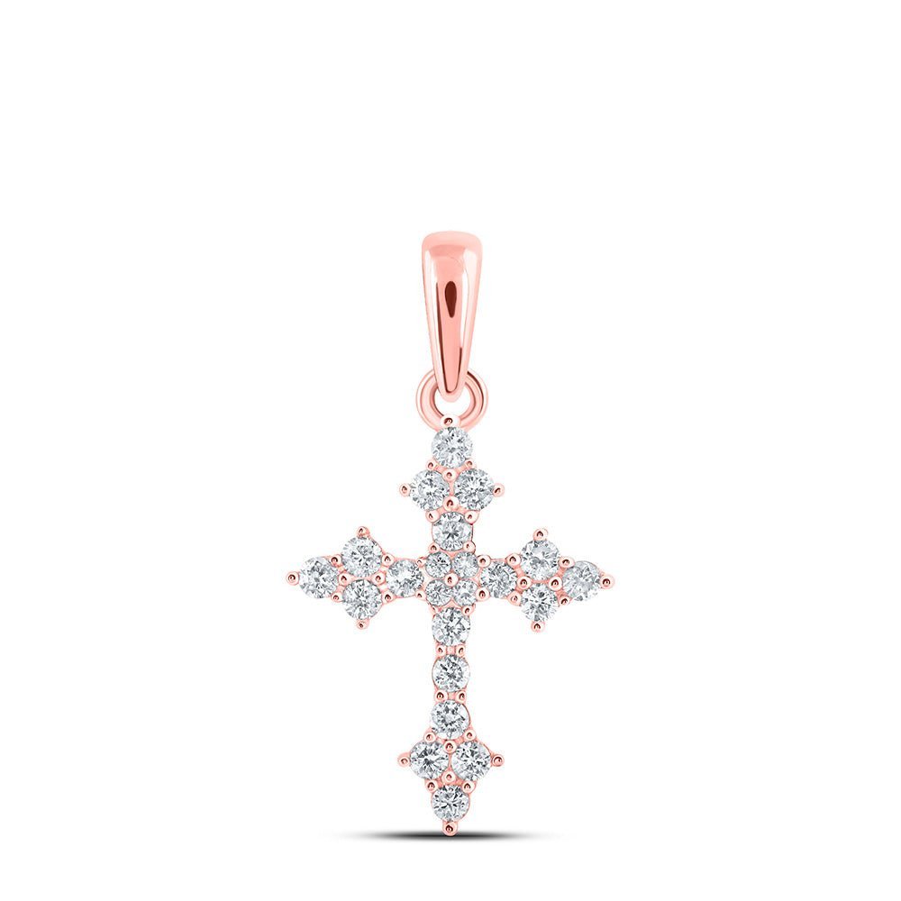 Radiant Rose Gold Diamond Cross Pendant: A Timeless Symbol of Elegance and Faith - Splendid Jewellery