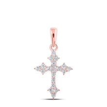 Load image into Gallery viewer, Radiant Rose Gold Diamond Cross Pendant: A Timeless Symbol of Elegance and Faith - Splendid Jewellery