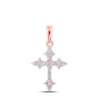 Radiant Rose Gold Diamond Cross Pendant: A Timeless Symbol of Elegance and Faith - Splendid Jewellery