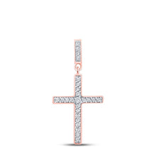 Load image into Gallery viewer, Radiant Rose Gold Diamond Cross Pendant: A Timeless Symbol of Faith and Love - Splendid Jewellery