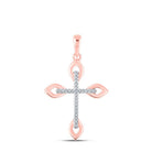 Radiant Rose Gold Diamond Cross Pendant - A Timeless Symbol of Love and Faith - Splendid Jewellery
