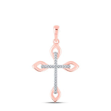 Load image into Gallery viewer, Radiant Rose Gold Diamond Cross Pendant - A Timeless Symbol of Love and Faith - Splendid Jewellery