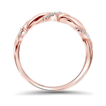 Load image into Gallery viewer, Radiant Rose Gold Diamond Crossover Band: A Timeless Treasure of Elegance and Brilliance Side View from Splendid Jewellery
