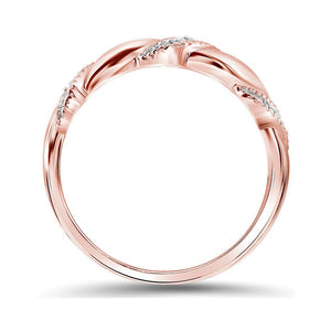 Radiant Rose Gold Diamond Crossover Band: A Timeless Treasure of Elegance and Brilliance - Splendid Jewellery