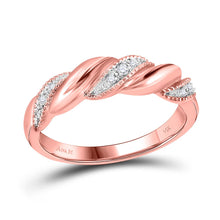 Load image into Gallery viewer, Radiant Rose Gold Diamond Crossover Band: A Timeless Treasure of Elegance and Brilliance Top View from Splendid Jewellery