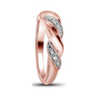 Radiant Rose Gold Diamond Crossover Band: A Timeless Treasure of Elegance and Brilliance Side View 2 from Splendid Jewellery