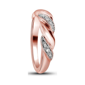 Radiant Rose Gold Diamond Crossover Band: A Timeless Treasure of Elegance and Brilliance - Splendid Jewellery