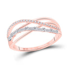 Radiant Rose Gold Diamond Crossover Band Ring: A Captivating Masterpiece - Splendid Jewellery