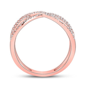 Radiant Rose Gold Diamond Crossover Fashion Ring - Splendid Jewellery