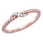 Radiant Rose Gold Diamond Crossover Stackable Band - Splendid Jewellery