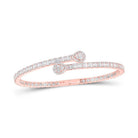 Radiant Rose Gold Diamond Cuff Bangle Bracelet - 2 - 5/8 Cttw - Splendid Jewellery