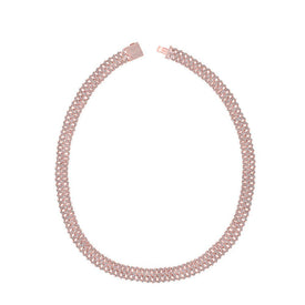 Radiant Rose Gold Diamond Curb Link Chain Necklace for Men - 12 & 3/4 Cttw - Splendid Jewellery