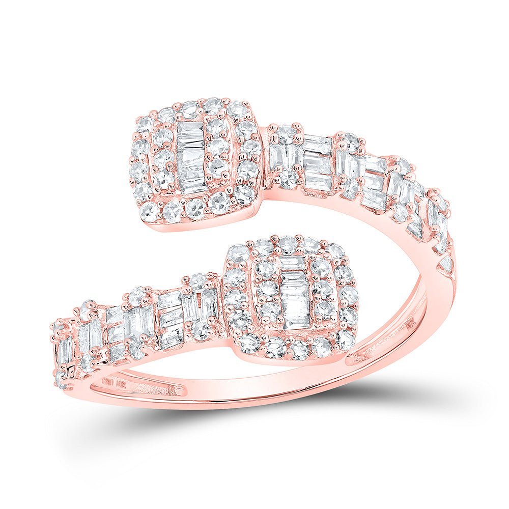 Radiant Rose Gold Diamond Cushion Cuff Band Ring - A Captivating Splendor - Splendid Jewellery
