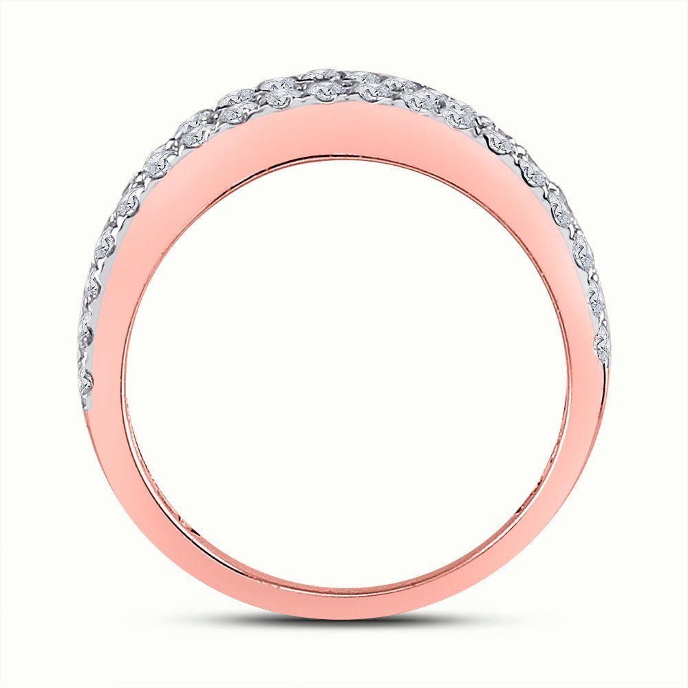 Radiant Rose Gold Diamond Elegance: 14kt Baguette Diamond Band Ring - Splendid Jewellery
