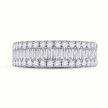 Load image into Gallery viewer, Radiant Rose Gold Diamond Elegance: 14kt Baguette Diamond Band Ring - Front View