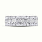 Radiant Rose Gold Diamond Elegance: 14kt Baguette Diamond Band Ring - Front View
