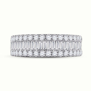 Radiant Rose Gold Diamond Elegance: 14kt Baguette Diamond Band Ring - Splendid Jewellery