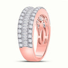 Radiant Rose Gold Diamond Elegance: 14kt Baguette Diamond Band Ring - Second Side View