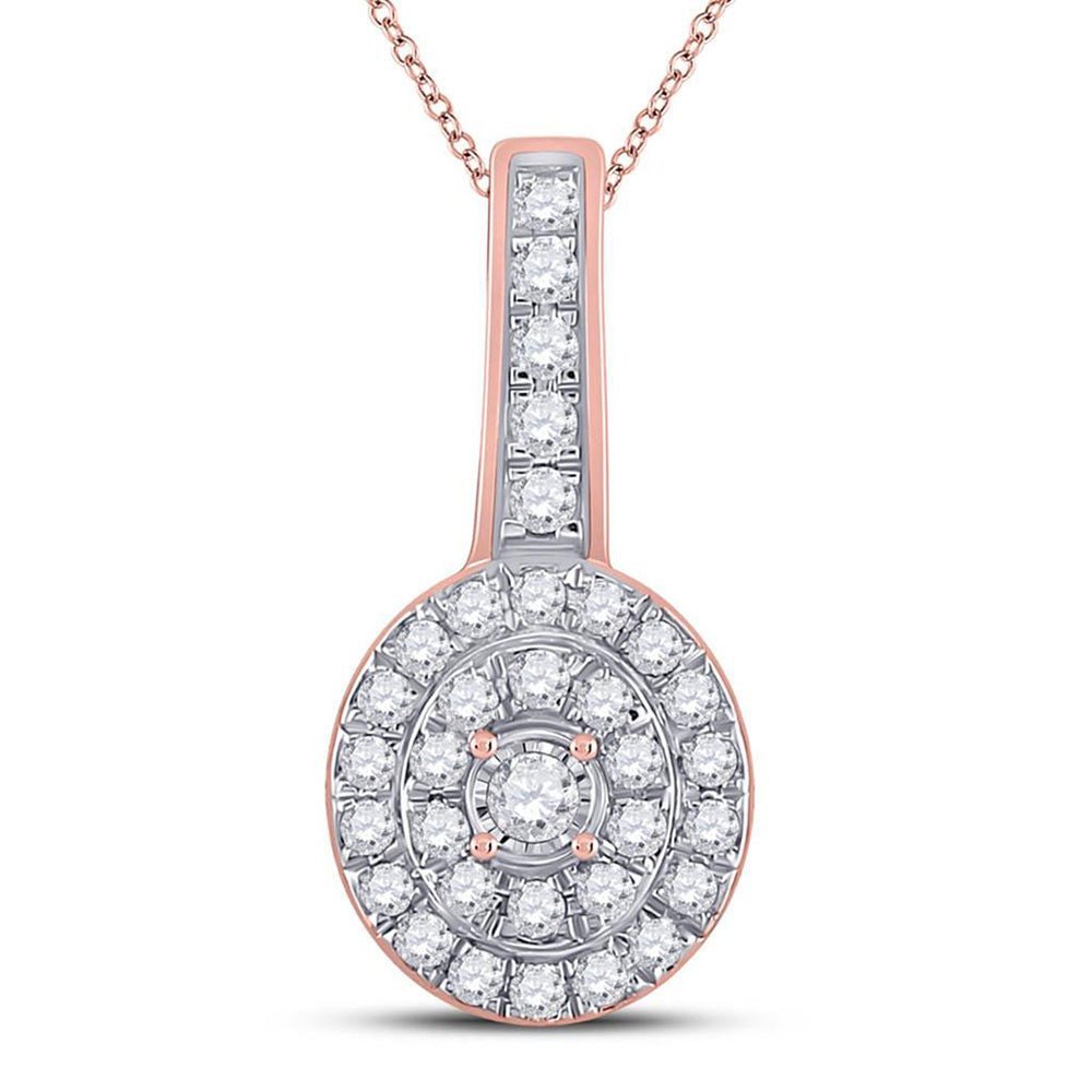 Radiant Rose Gold Diamond Elegance Pendant - Splendid Jewellery