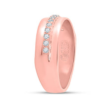 Load image into Gallery viewer, Radiant Rose Gold Diamond Eternity Wedding Band - 1/3 Cttw - Side View