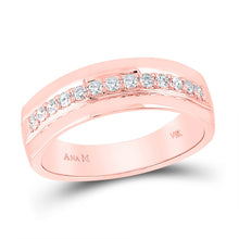 Load image into Gallery viewer, Radiant Rose Gold Diamond Eternity Wedding Band - 1/3 Cttw - Top View