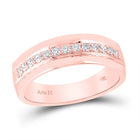 Radiant Rose Gold Diamond Eternity Wedding Band - 1/3 Cttw - Top View