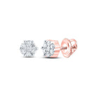 Radiant Rose Gold Diamond Floral Cluster Earrings - Splendid Jewellery