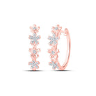 Radiant Rose Gold Diamond Flower Hoop Earrings - Splendid Jewellery